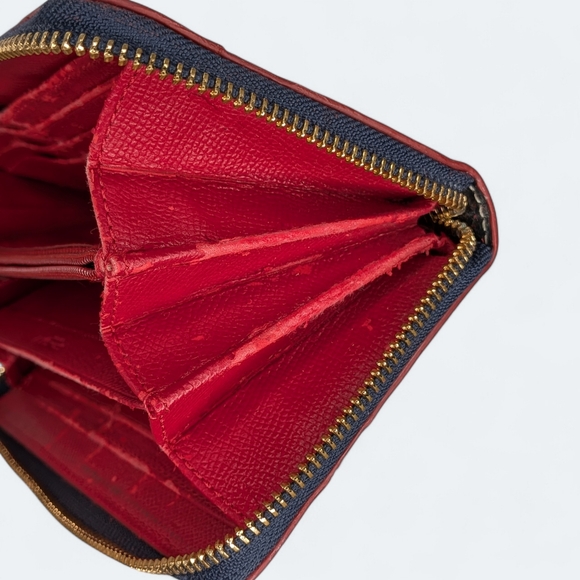 Coach Denim Wallet Signature C Monogram Zip Wallet Blue Jacquard Leather F53769 - Picture 13 of 16